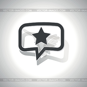 Curved star message icon - vector image