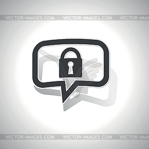 Curved locked message icon - vector EPS clipart