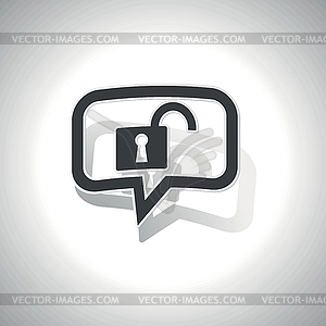 Curved unlocked message icon - vector clipart