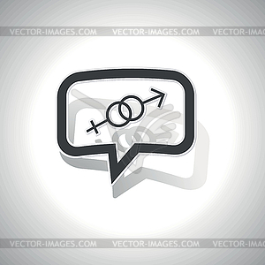 Curved gender signs message icon - vector image
