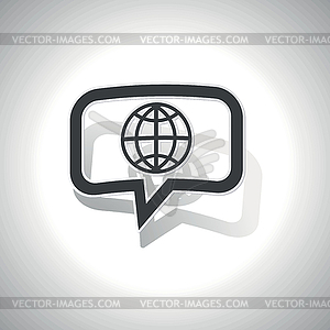 Curved globe message icon - vector clipart