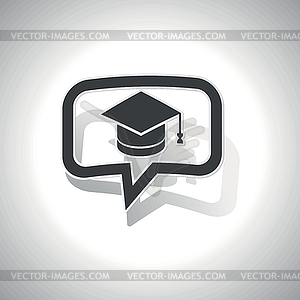 Curved graduation message icon - vector clip art