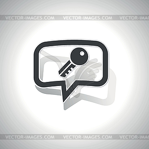 Curved key message icon - vector clipart