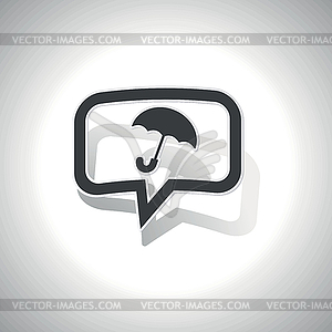 Curved umbrella message icon - vector image