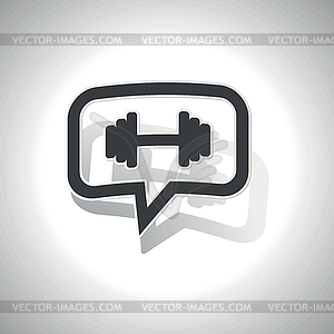 Curved barbell message icon - vector image