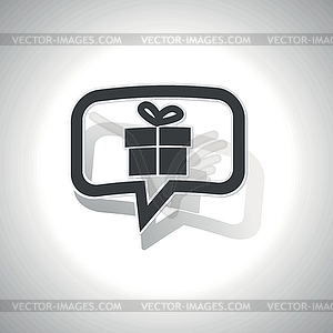 Curved gift message icon - vector image