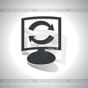 Curved exchange monitor icon - vector clip art