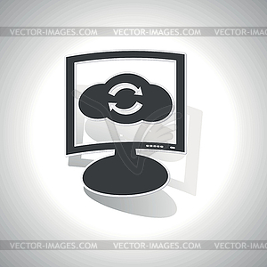 Curved cloud exchange monitor icon - vector clipart