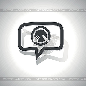 Curved meal message icon - vector image