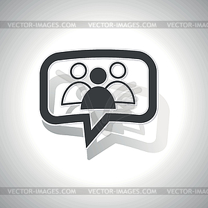 Curved group leader message icon - vector image