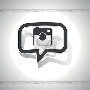 Curved square camera message icon - vector clipart