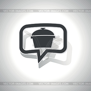 Curved pot message icon - vector image