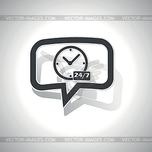 Curved overnight daily message icon - vector image