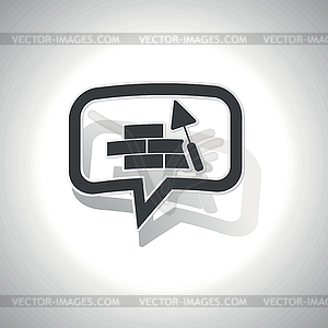 Curved building wall message icon - vector image