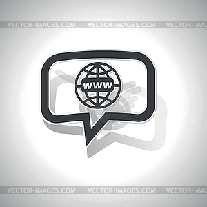 Curved global network message icon - vector clip art