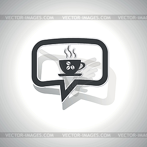 Curved coffee cup message icon - vector image