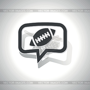 Curved rugby message icon - vector clipart