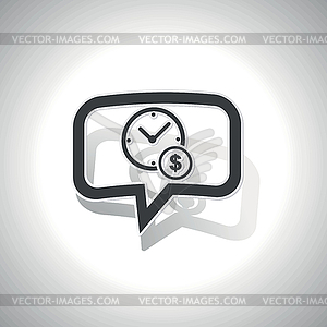 Curved time money message icon - vector image