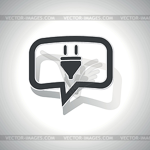 Curved plug message icon - vector image