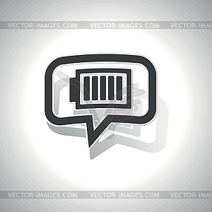 Curved charged battery message icon - vector clipart