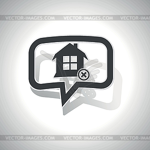 Изогнутые удалить значок дом сообщение - векторный клипарт / векторное изображение
