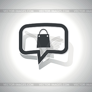 Curved shopping message icon - vector image