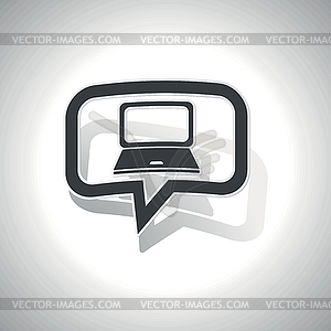 Curved laptop message icon - stock vector clipart