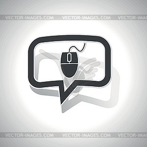 Curved computer mouse message icon - vector clip art