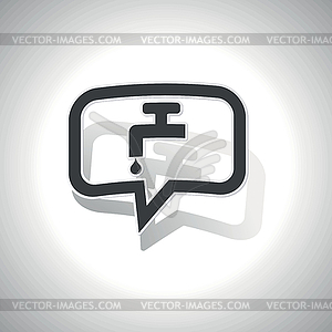 Curved water tap message icon - vector clipart