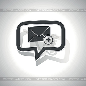 Curved add letter message icon - vector image