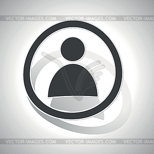 Curved user sign icon - vector EPS clipart