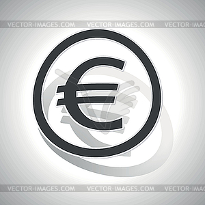 Curved euro sign icon - vector image