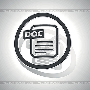 DOC документ знак стикер, изогнутые - изображение в векторе / векторный клипарт