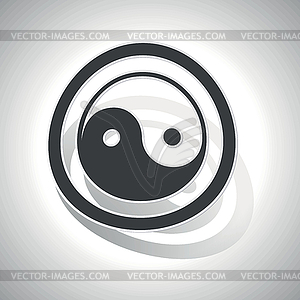 Ying yang sign sticker, curved - royalty-free vector image