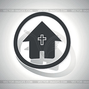 Christian house sign sticker, curved - vector clipart