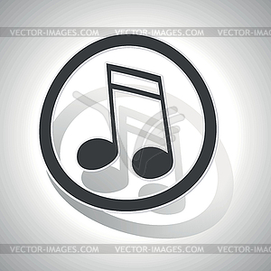 Curved music sign icon  - vector clip art