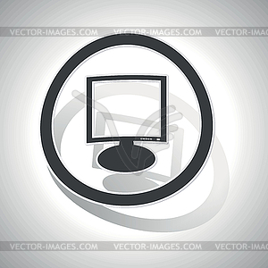 Curved monitor sign icon - vector clip art