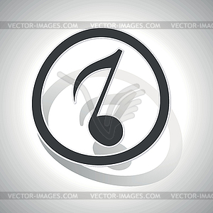 Curved music sign icon - vector image