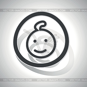 Curved child sign icon - vector image