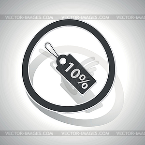 Curved discount sign icon - vector image