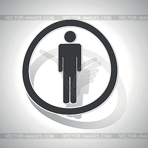 Curved man sign icon - vector image
