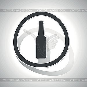 Alcohol sign sticker, curved - vector clip art