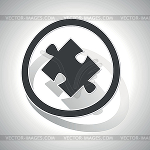 Puzzle sign sticker, curved - vector image