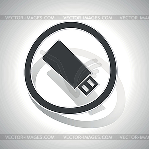 USB stick sign sticker, curved - royalty-free vector image