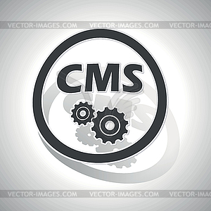 CMS settings sign sticker, curved - vector image