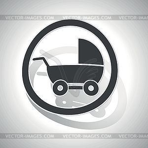 Stroller sign sticker, curved - vector image