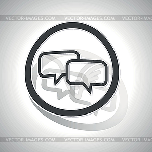 Chat sign sticker, curved - vector clipart