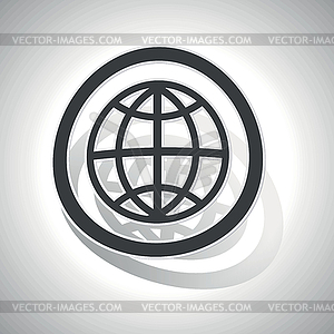 Globe sign sticker, curved - vector image