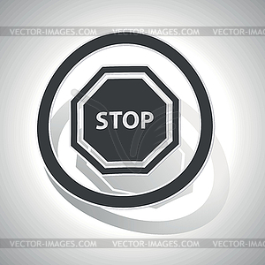 STOP sign sticker, curved - vector clip art