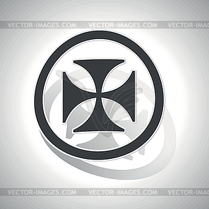Maltese cross sign sticker, curved - vector EPS clipart